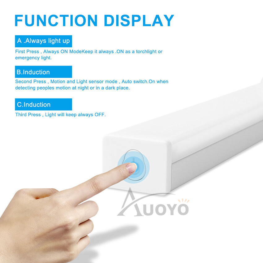 Auoyo Magnet LED Light Desk Lights Wireless Wall Lights Wardrobe Night Light Motion Sensor USB Lamp Bar Lighting for Dormitory Kitchen Bathroom Bedroom Stairs Cabinet Cupboard Strip Lights Handheld Flashlight 2 Modes White Warm Light