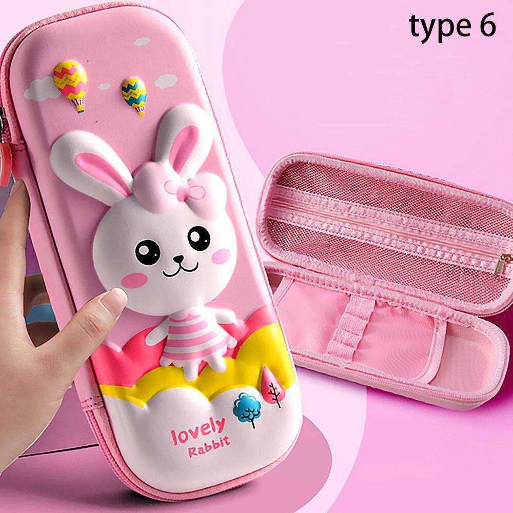 CUANFENGS28 Antistress Pen Bag for School Kids Stationery Gift Cartoon 3D Pencil Case Fidget Toys Push Bubble