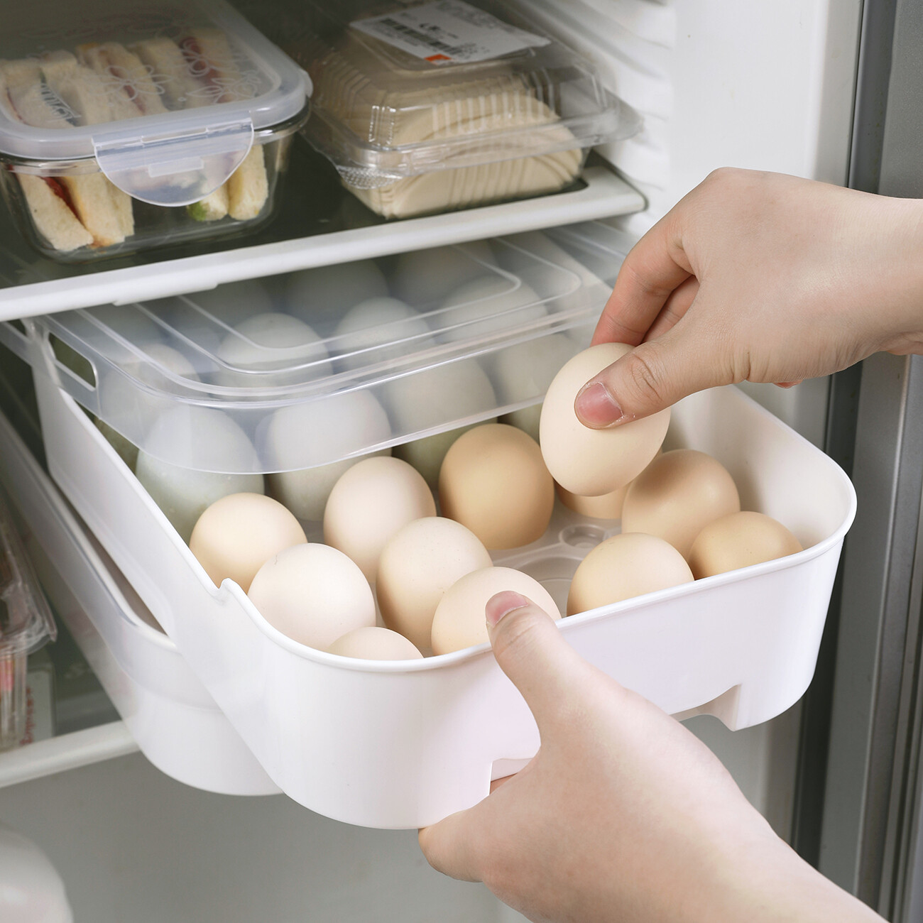 CNMF Egg Storage Box Drawer Type Fresh-keeping and Breakage-proof for Refrigerator