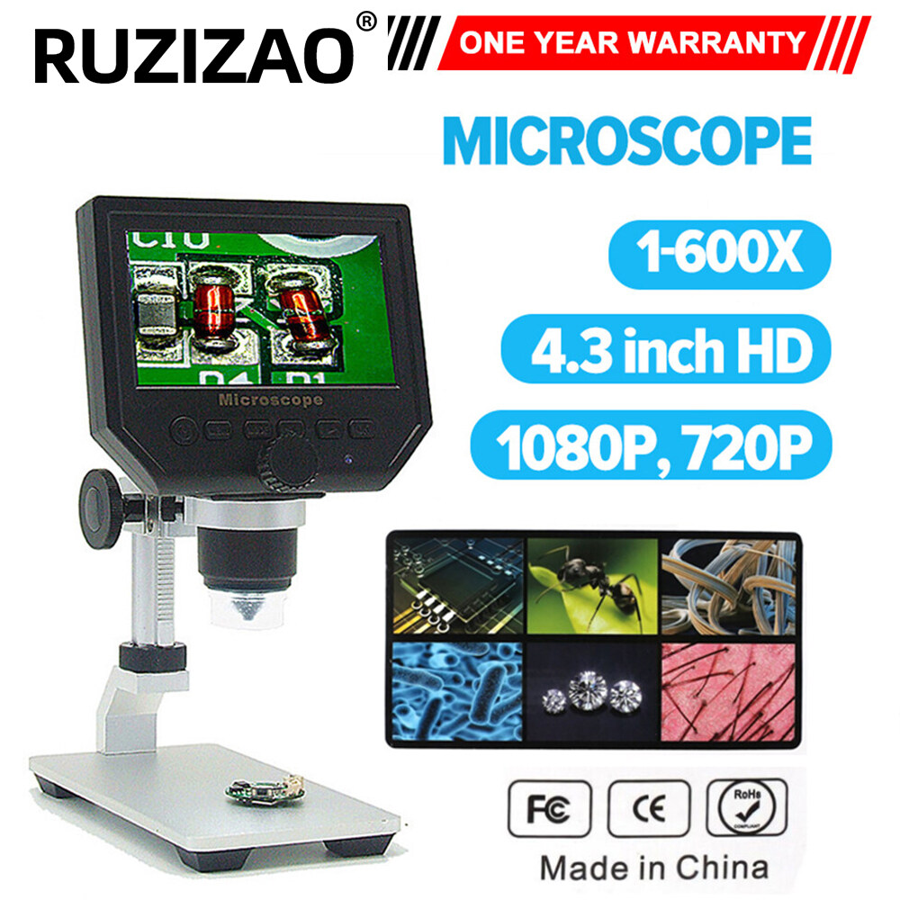 RUZIZAO Kính Hiển Vi Điện Tử USB G600 600X Camera Kính Hiển Vi Video Hàn