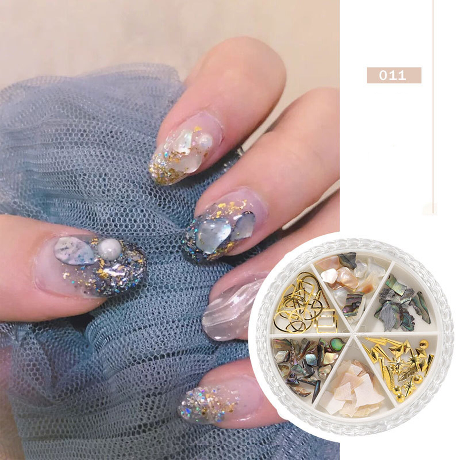 6 Lưới/Bộ Đinh Tán Đề Can Hình Bướm DIY Nail Art Trang Trí Móng Tay