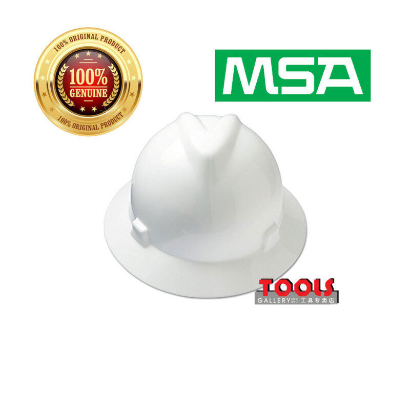 MSA V-Gard Full Brim Hard Hats(WHITE)/Safety Helmet/Head Protection