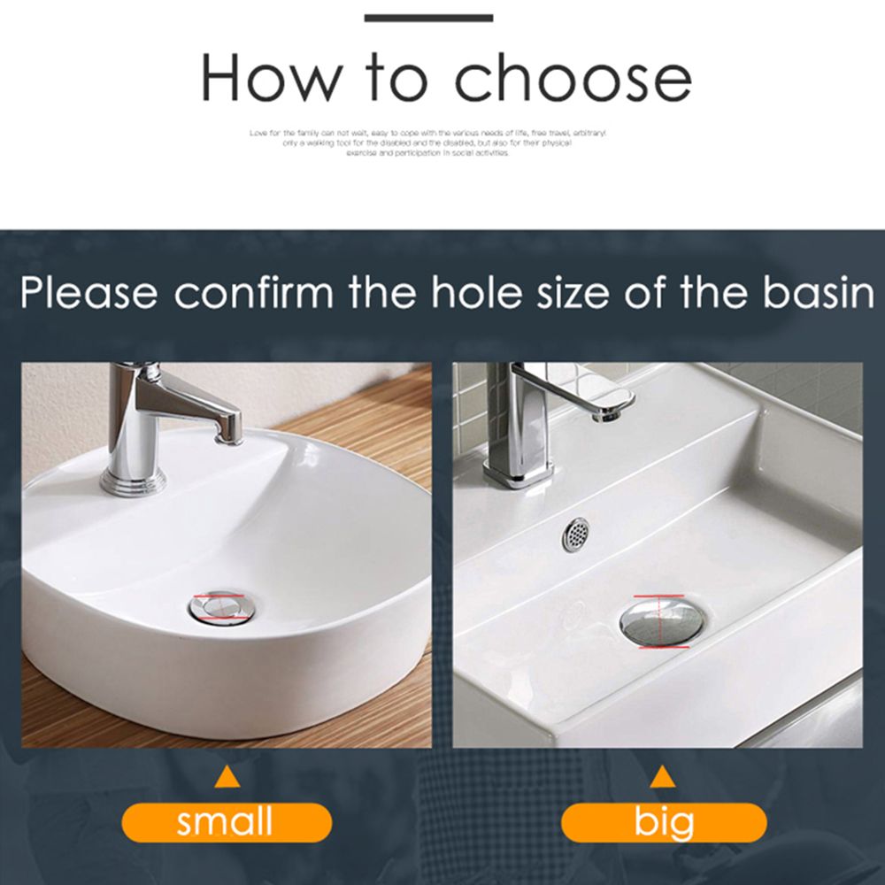 HETU070703. Bathroom Accessories Explosion-proof Universal High Quality Material Size Sink Drain Stopper Wash Basin Bounce Drain Filter Push Up and Down Sink Drain Plug