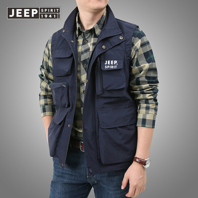 JEEP SPIRIT 1941 ESTD multi mesh men s shirt pocket jacket mountaineering leisure vest men s must have. Lazada PH