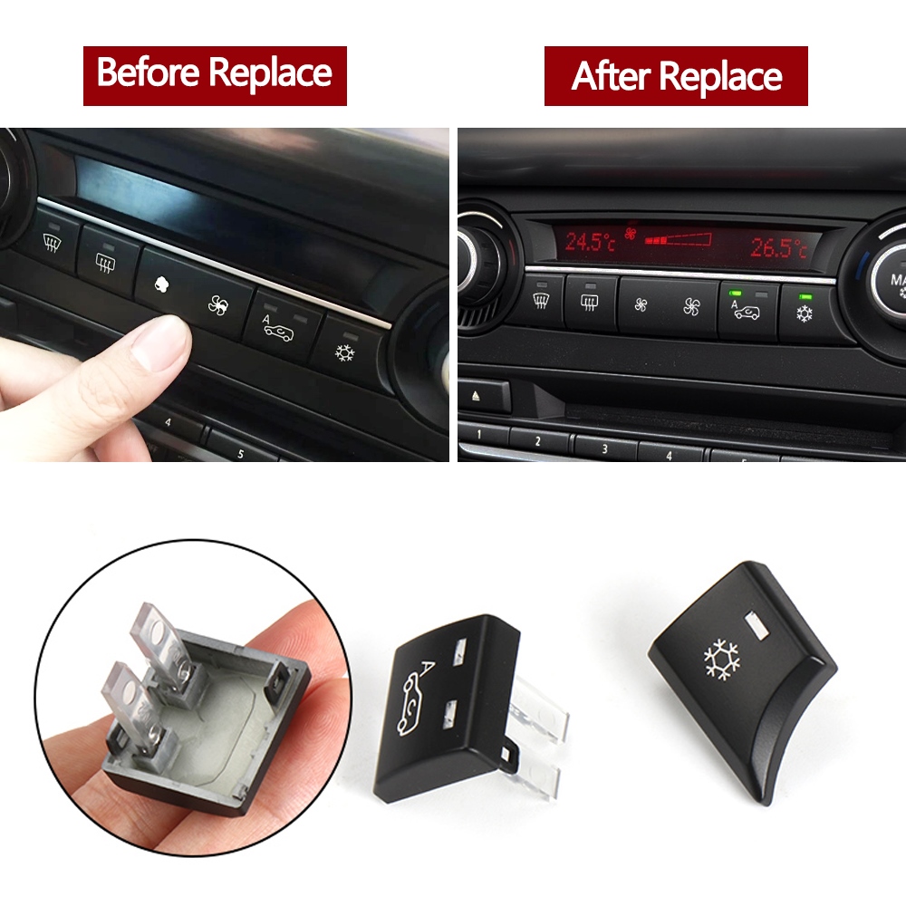[HOT W] Dashboard Air Conditioning AC Ventilation Control Button Auto Knob Switch Caps For BMW X5 X6 E70 E71 E72 2007-2014 64119310445