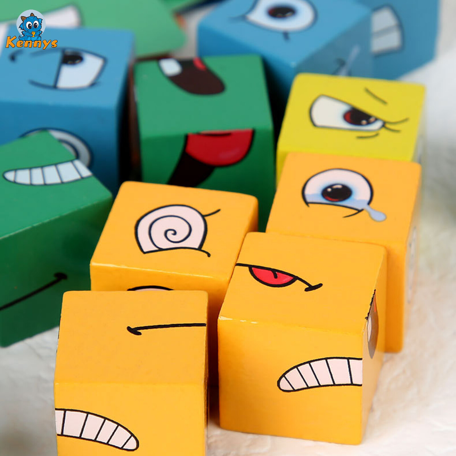 Kennys Face-Changing Cube Building Blocks Match Puzzles Geometric Educational Toys Board Games for Family Night