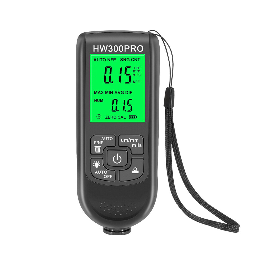 2022 hw-300pro automatic thickness gauge digital coating auto paint tester 0.1 micron/0-2000 auto paint film thickness tester measurement