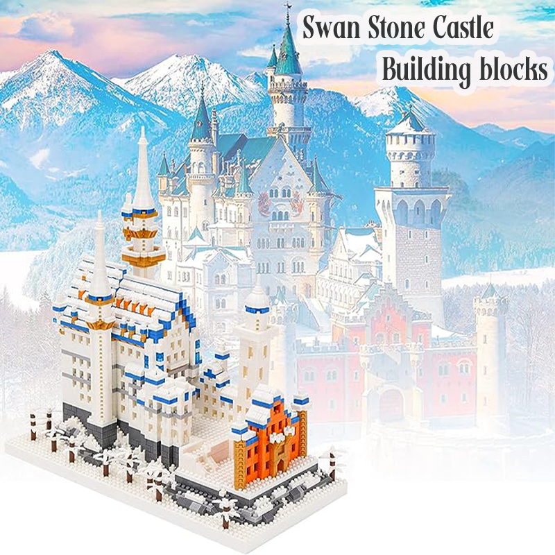 Geniteen Building Block Set, Famous Architecture Model Building Blocks Neuschwanstein Castle Creative Micro Building Blocks,toy for kids