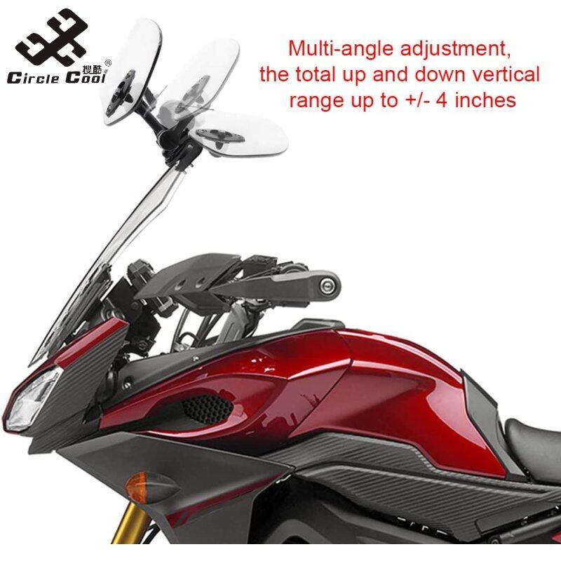 Circle Cool 1 Set Motorcycle Windshield Extension Adjustable Spoiler Universal Clamp-on Windscreen Deflector Parts