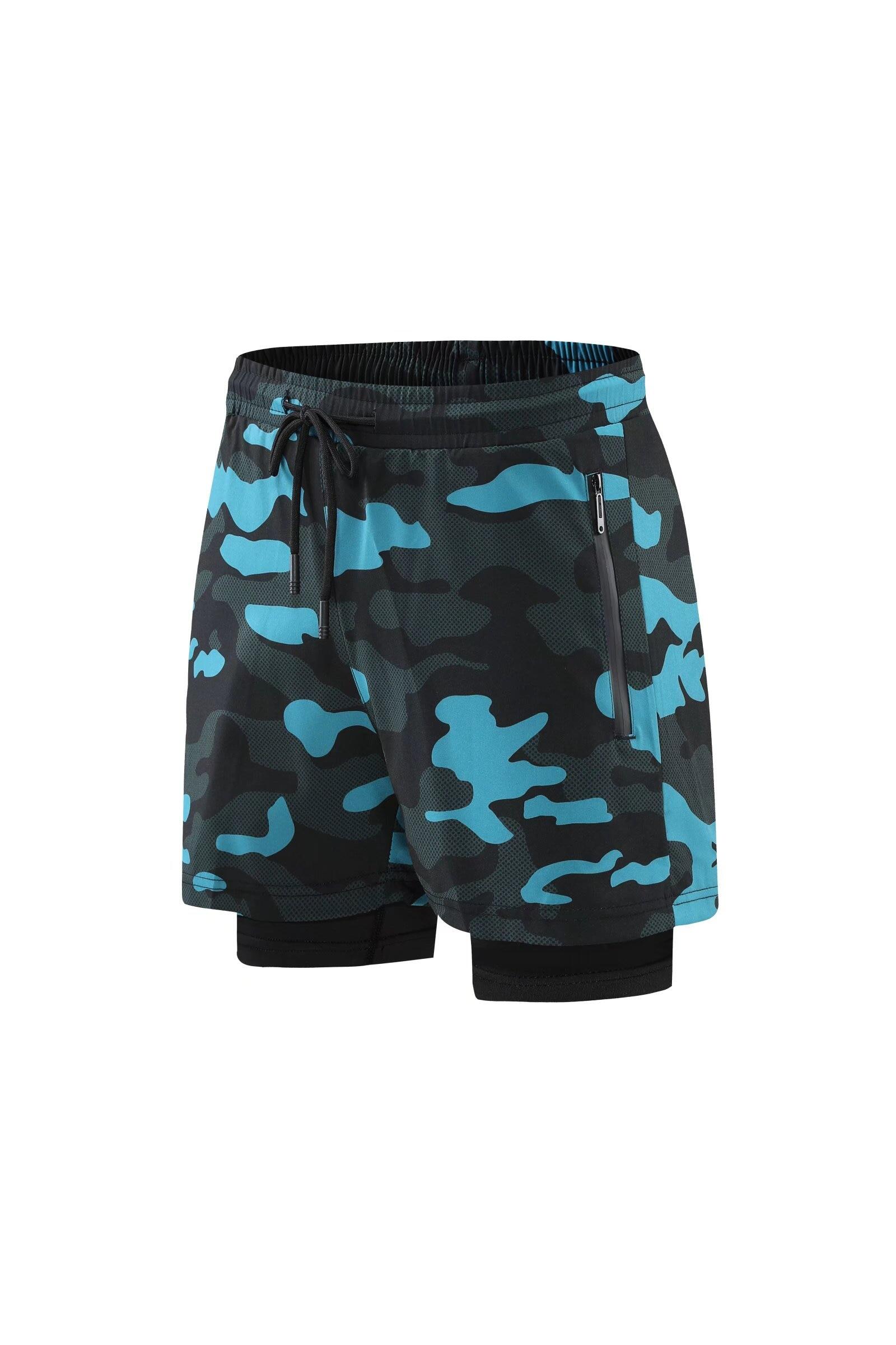 New2022 Men's 2-In-1 Running Shorts Quick Drying Breathable Active Training Exercise Jogging Cycling Shorts With Longer Liner