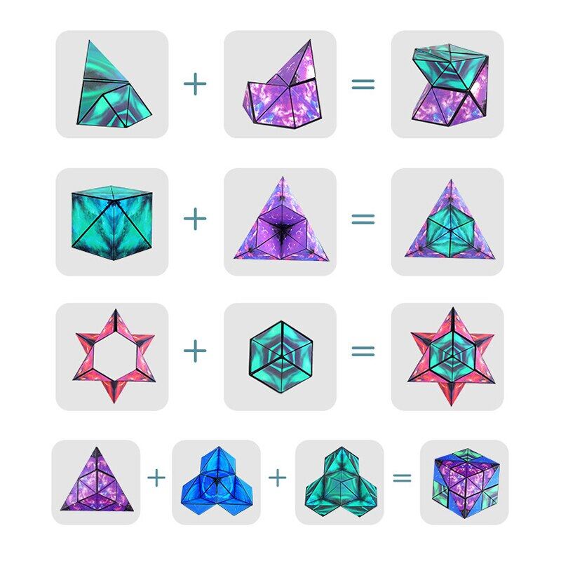 3d solid geometry, magnetic magic cube, spatial thinking training, intelligence training, various shaped children's toys