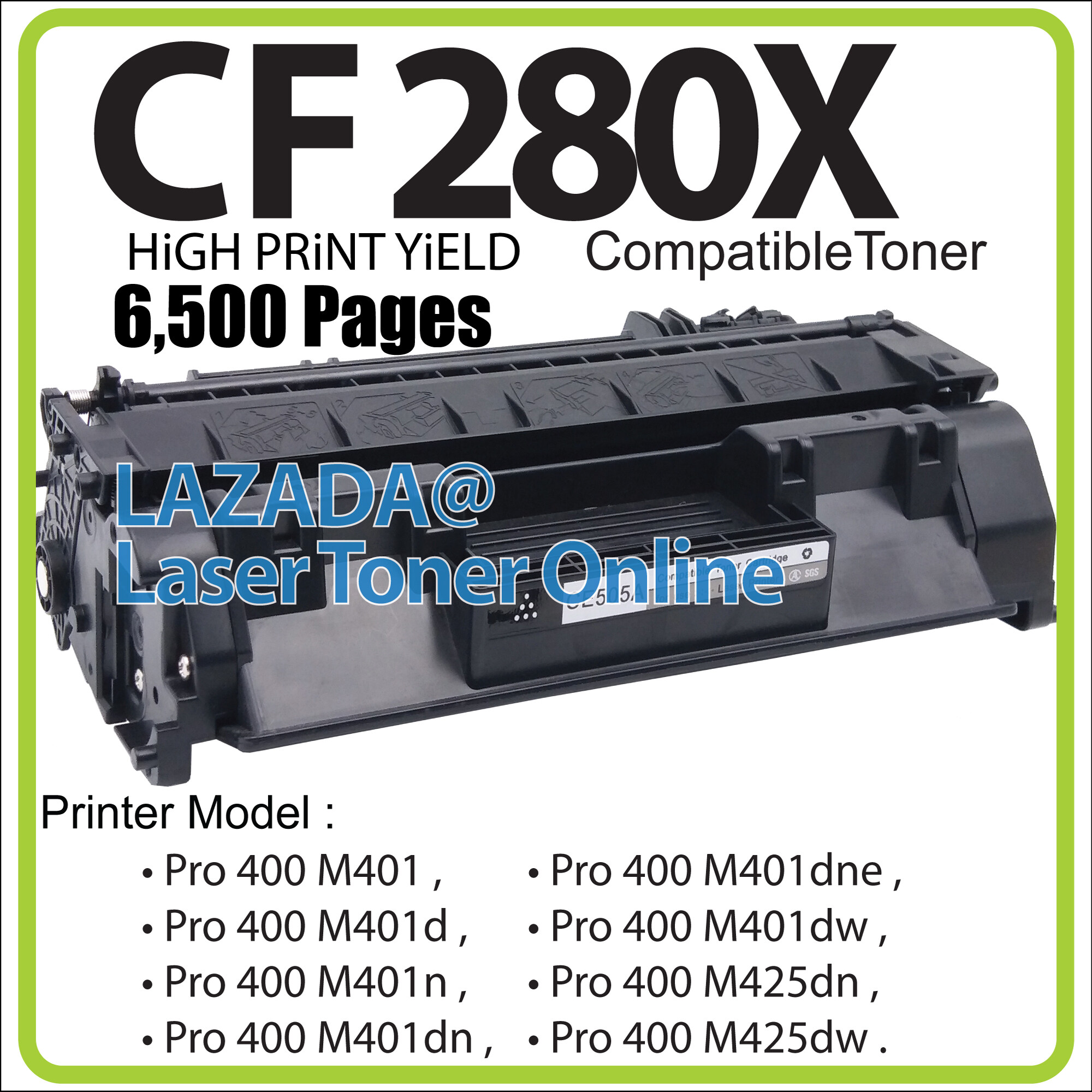 Laser Toner Cartridge Compatible to HP CF280X HP80x Laserjet Pro 400