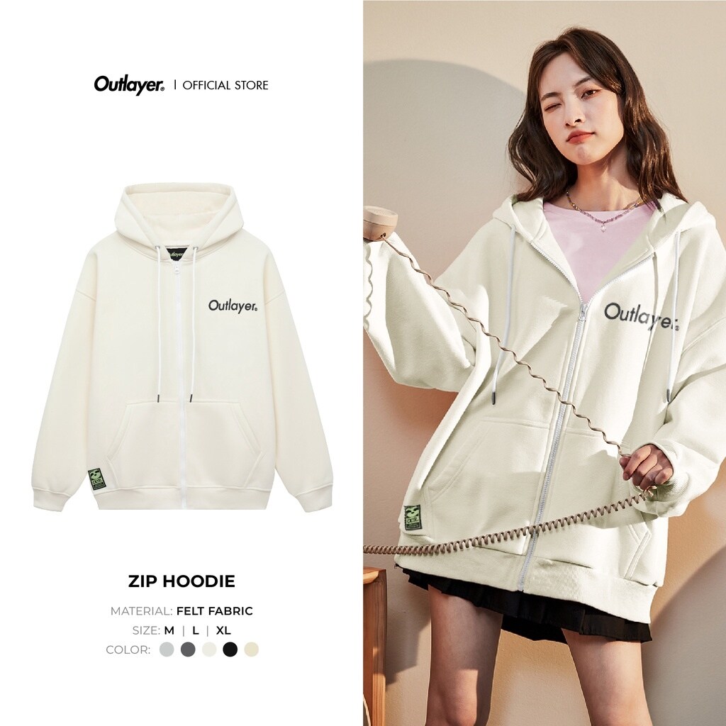 Áo Hoodie Zip Logo Outlayer