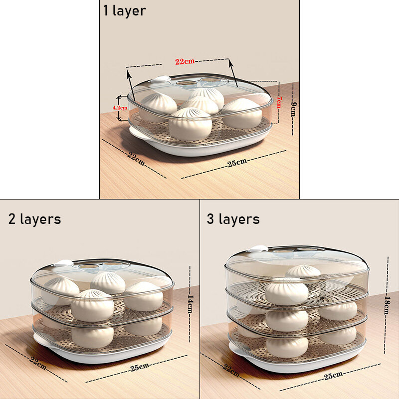hấp bánh bao, xửng hấp, xửng hấp nhựa có nắp, xửng hấp nhiều tầng chịu nhiệt độ cao lò vi sóng bìa nhiều lớp máy xông hơi đa năng Hộp làm lạnh