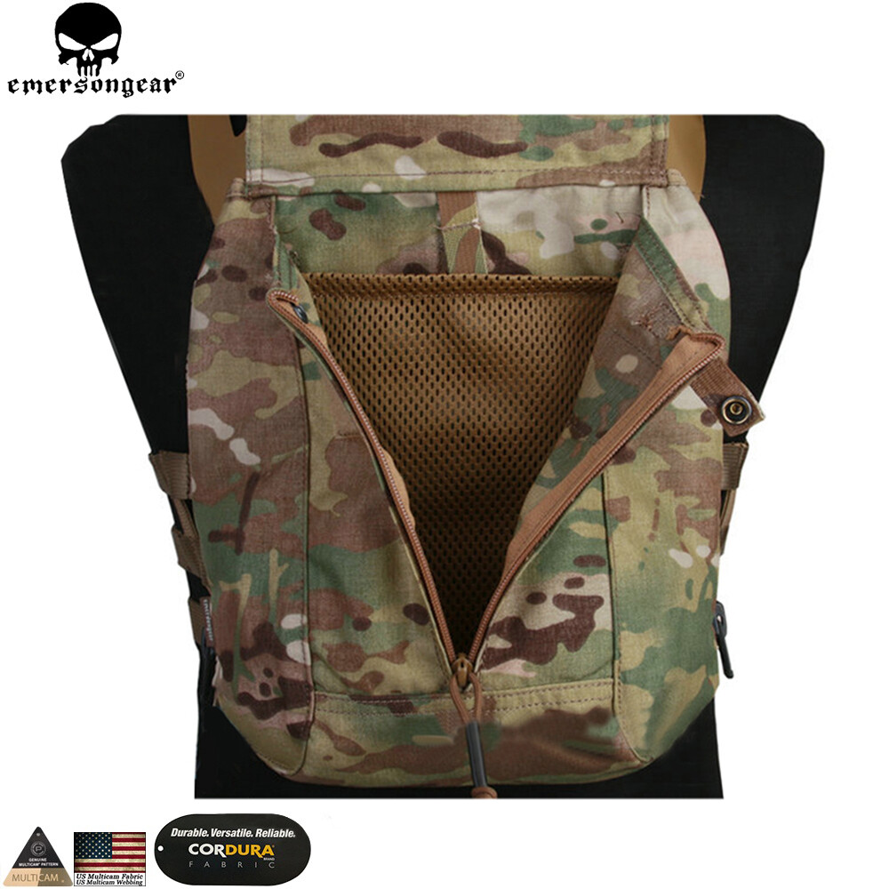 EmersonGear Tactical Vest Panel Back Pocket Zippered Panel Accessory Backpack for AVS JPC2.0 CPC Vest