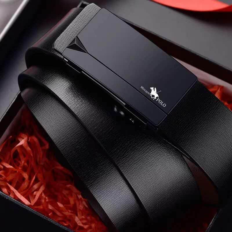 Original POLO Han edition tide belt man real cowhide leather buckle business belts youth fashion belt male automatically