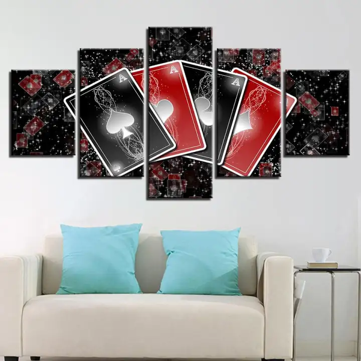 Modern Wall Art Picture 5 Pieces Abstract Art Poker Painting Canvas Print Poster Picture Artwork Gift No Frame Lazada Indonesia