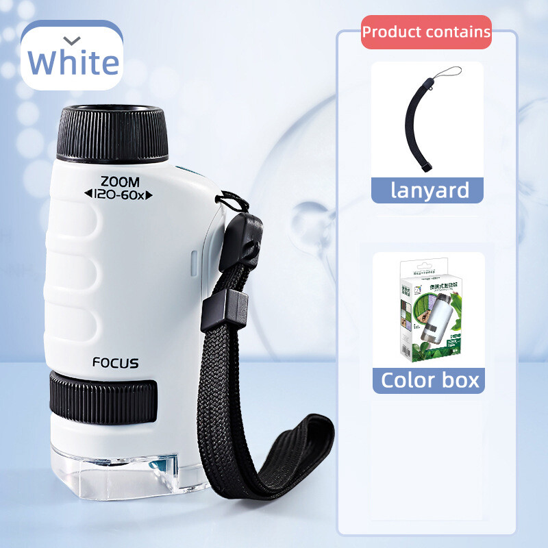 TOYSMARS Children's Portable Microscope Toy Handheld Science Experiment Equipment Set Science Educational Portable Microscope