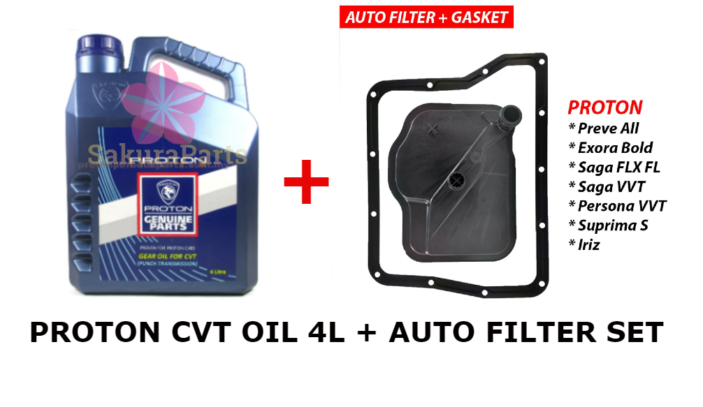 PROTON CVT Transmission Oil 4L + AUTO FILTER SET For Persona VVT/ Saga