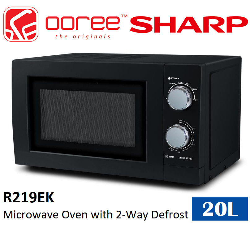 SHARP R219EK 20L 700W BASIC MICROWAVE OVEN WITH 2WAY DEFROST, ENERGY