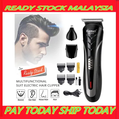 (READY STOCK)KM-1419 Rechargeable Beard Nose Ear Shaver Hair Clipper Trimmer Tool Hair Trimmer Waterproof Wireless Electric Shaver Elegant Clippers