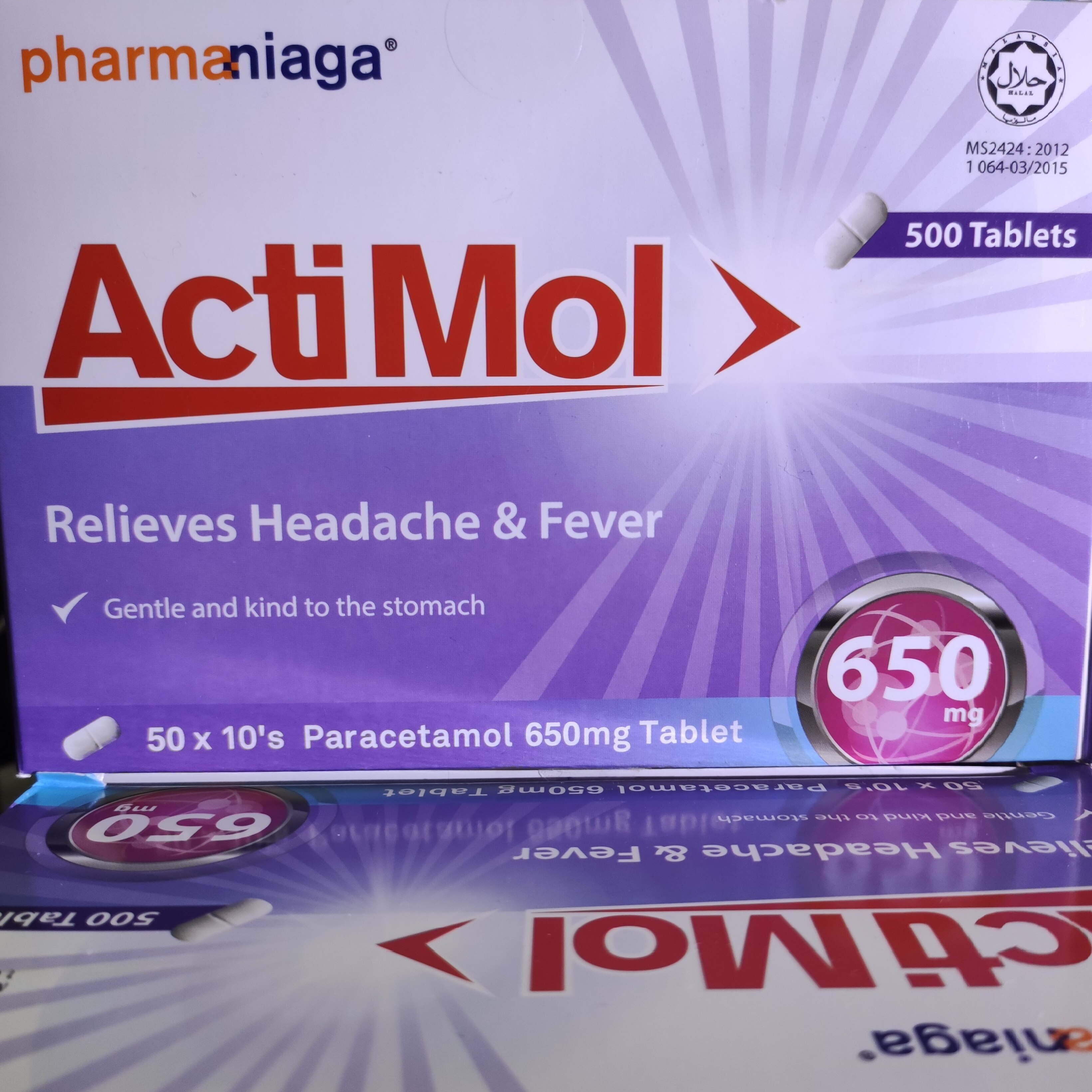 Paracetamol PCM 650mg Panadol Ubat Demam dan Melegakan Kesakitan