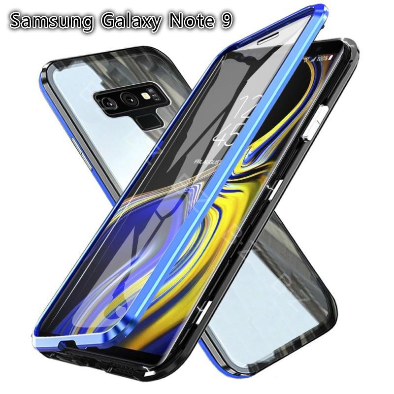 Dành Cho Samsung Galaxy Note 9 Ốp Nam Châm Ốp Kính Cường Lực 9H Hai Mặt Trước + Sau 360 Dành Cho Samsung Galaxy Note 9 Ốp Chống Sốc Kim Loại