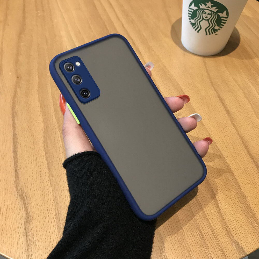 For Samsung Galaxy S20 FE/S20 FE 5G Ultra Thin Skin Feeling Frosted Transparent Hard Back Casing Soft Silicone Edge Full Cover Phone Case