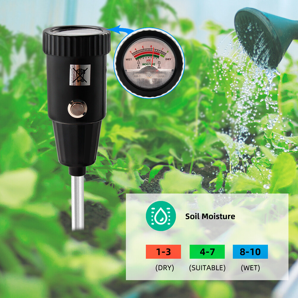 Dụng Cụ Kiểm Tra Đất PH & Dụng Cụ Kiểm Tra Độ Ẩm Giá Trị PH Đất & Công Cụ Kiểm Tra Ẩm Không Cần Pin Cho Vườn Cây Ăn Quả Ngoài Trời Trồng Cây Trong Nhà