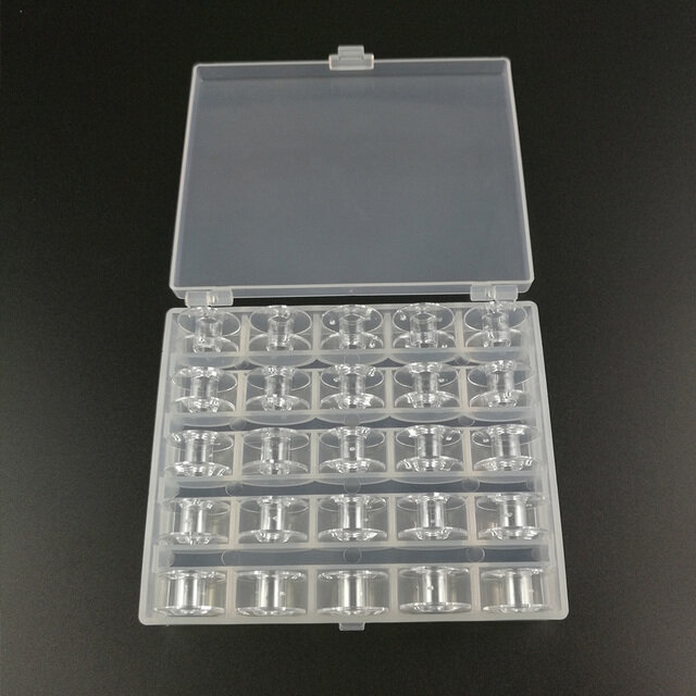 25 cái/Bộ suốt chỉ rỗng Máy may vỏ nhựa hộp lưu trữ cho ống chỉ máy may với chủ đề lưu trữ trường hợp Bộ công cụ may