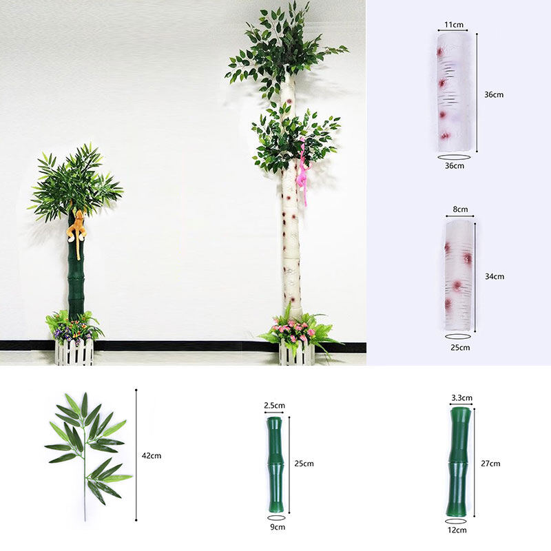 CIMABUE 1PC Wall Bamboo Bark Simulation Bark Plastic Birch Bark Artificial Plant Fake Tree Bark Indoor Pipe Decoration Water Pipe Column Natural