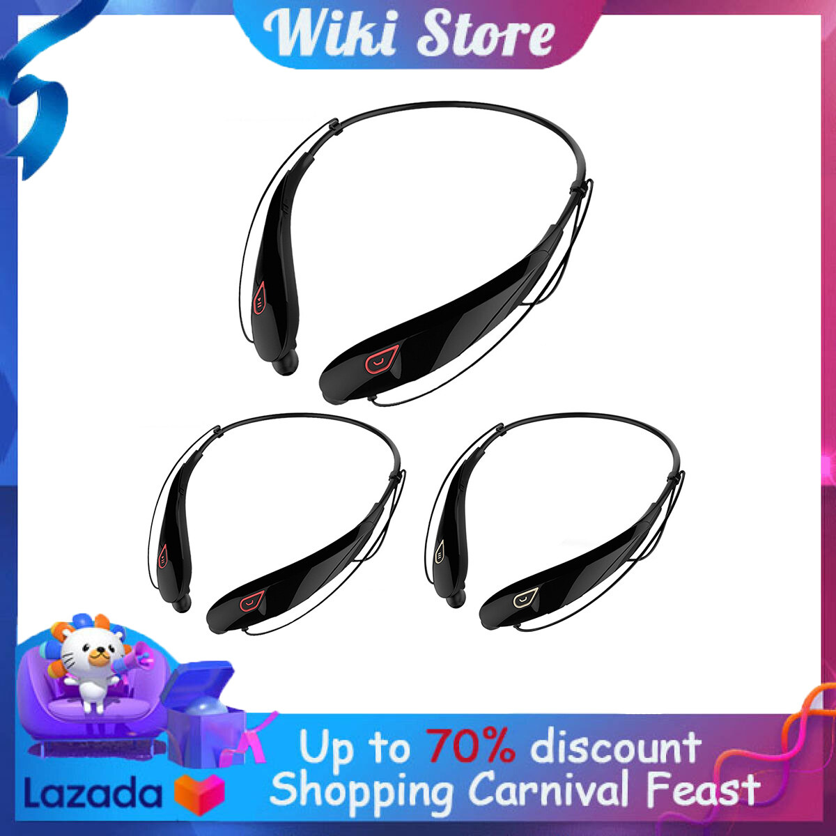 Wiki Y98 Wireless Neckband Bluetooth Earphone Stereo Music Sports Running Headset