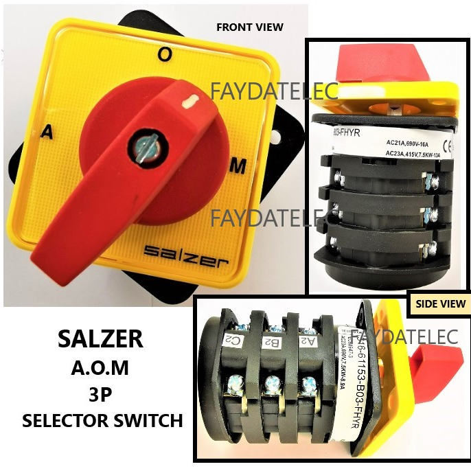 SALZER 16A 3POLE A.O.M CHANGE OVER SELECTOR SWITCH (S1661153B03FHYR