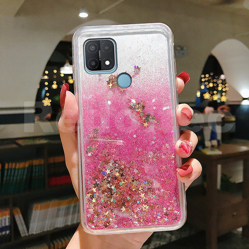 oppo a15s cover glitter