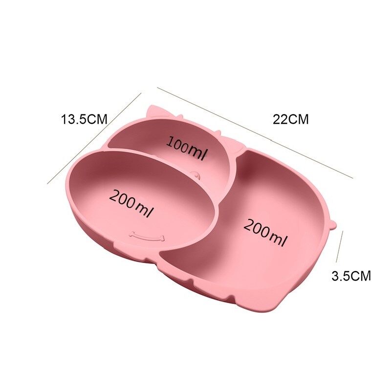 JOYNCLEON Bộ Đồ Ăn Trẻ Em, Kết Hợp Sơ Sinh Bộ Đồ Ăn, Đĩa Ăn Tối Silicon Cho Bé Và Muỗng Nĩa Kết Hợp Tấm Chống Rơi