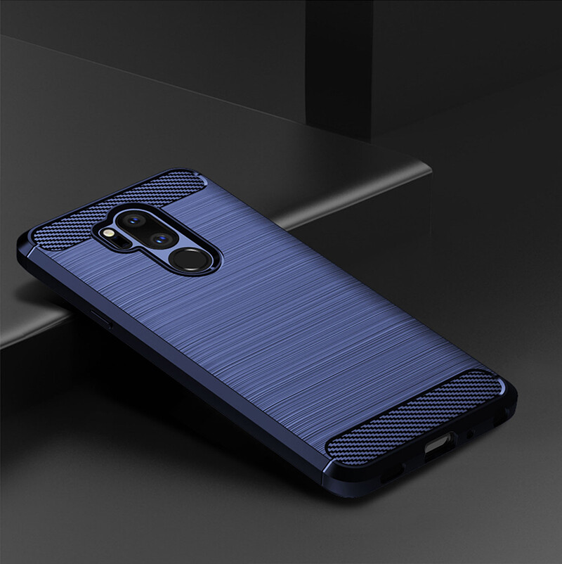 Lg g7 thinq carbon fiber tpu soft silicone back cover lg g7thinq armor phone case casing