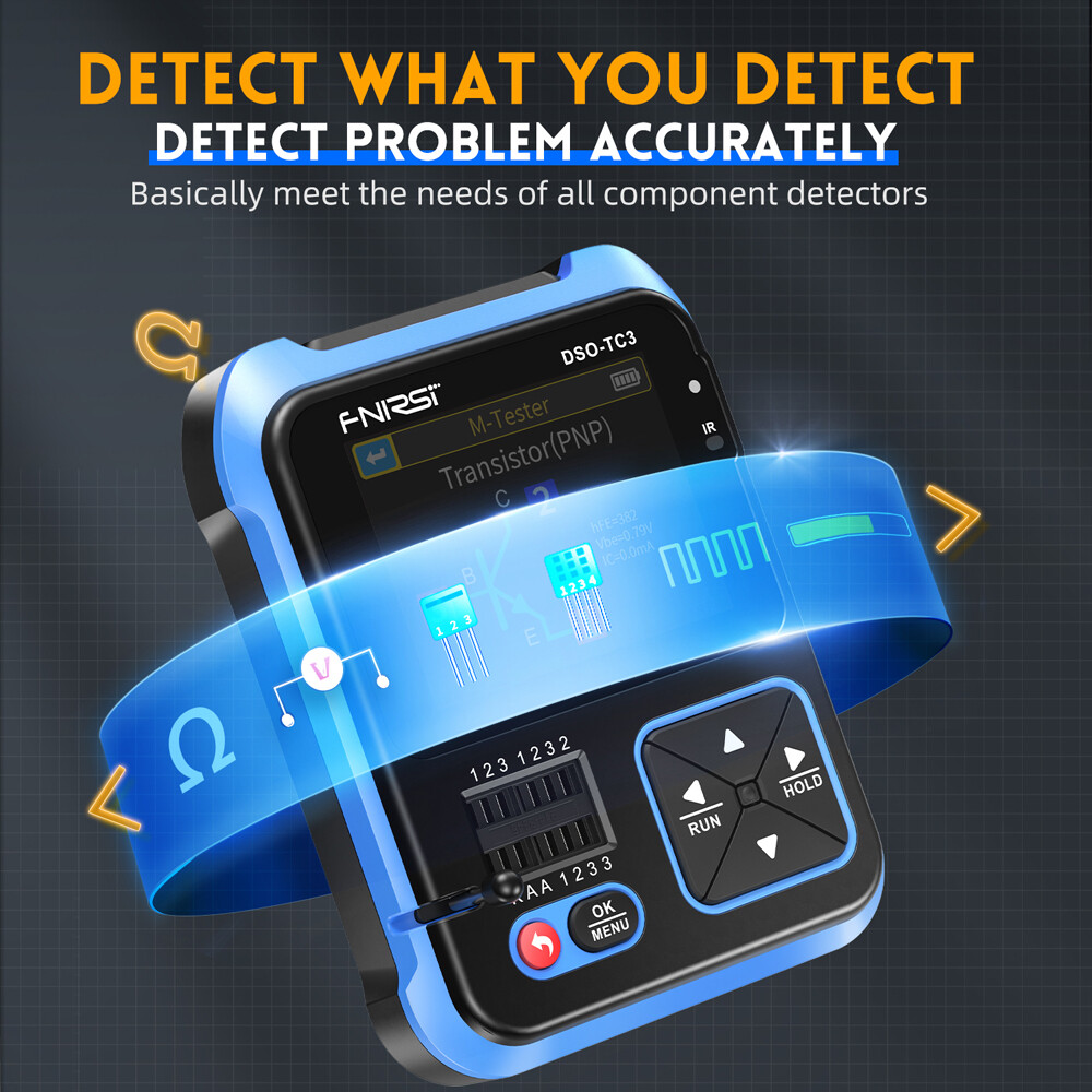 KKmoon 3in1 Digital Oscilloscope Transistor Tester Function Signal Generator Meter Handheld Oscilloscope 2.4inch TFT Display 10MS/s Sample Rate 500KHz Bandwidth Oscillometer