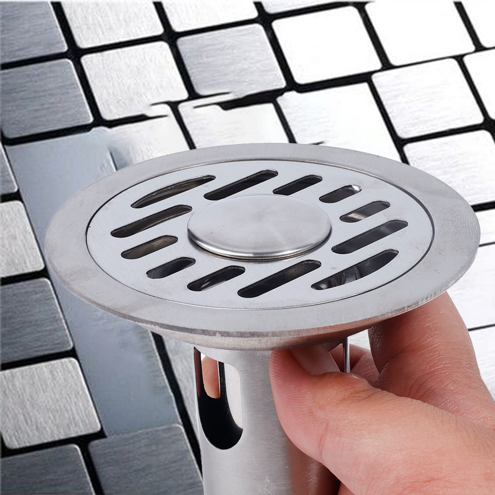 Nắp Đậy Cống Thoát Nước Sàn Nhà Tắm Nhà Bếp Hình Tròn Bằng Thép Không Gỉ 10Cm Bộ Lọc Nhà Bếp