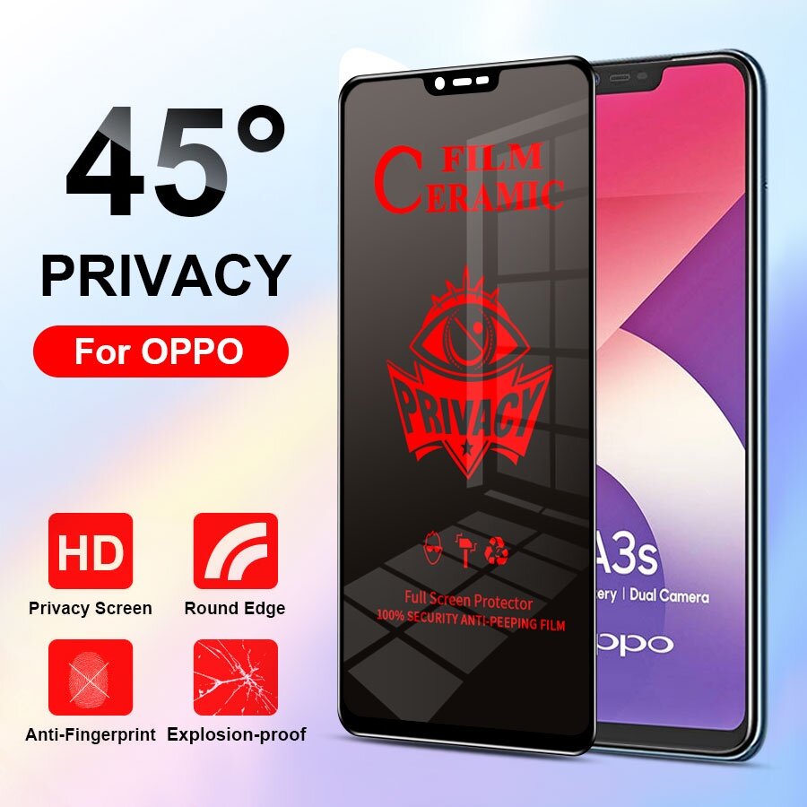 Kính cường lực chống nhìn trộm full màn cho for OPPO A9 A15 A15s A16 A16k A16e A17 A17K A74 A95 A54 A55 A57 A77S A76 A77 A92 A72 A73 A52 A3S A5 AX5 F7 A5S AX5s A7 A12 A31 A53 A53s A32 A33 A91 A93 A94 Reno 3 4F 5 5F 6 6Z 7 8 Pro