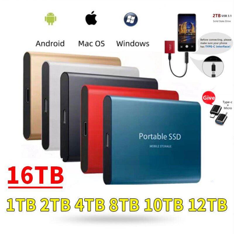 Portable SSD 1TB/2TB High-Capacity USB/Type-C Interface High-Speed Mini Hard Disk External Hard Disk For Laptops/Desktop/Phones