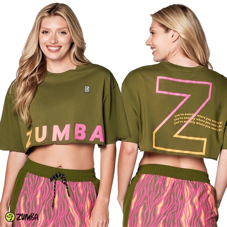 New arrive zumba love mom crop top tee z1t000368