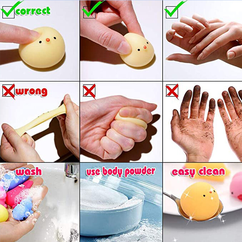 10Pcs Models All Different Cute Mini Slow Rising Squeeze Ball Cell Soft Squishy Sticky Animals Healing Anti-stress Toy Stress Reliever Funny Gift Toys