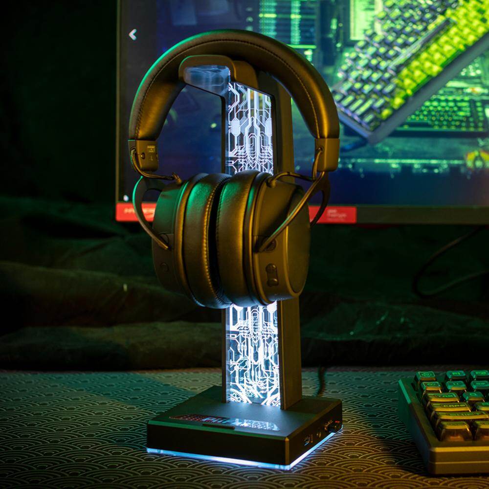 RGB đế Tai nghe chủ Rack 10 hiệu ứng ánh sáng Giá để tai nghe giá Giá để tài liệu đầu tai nghe chụp có khung đế Tai nghe giá đỡ giá đỡ dọc móc áo