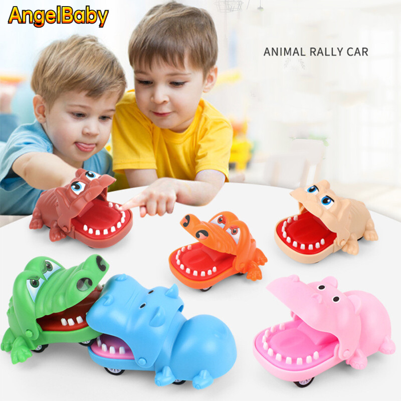 AngelBaby Baby Pull Back Toy Cartoon Crocodile-shaped Bite Hand Toy Mini Pull Back Car Gift