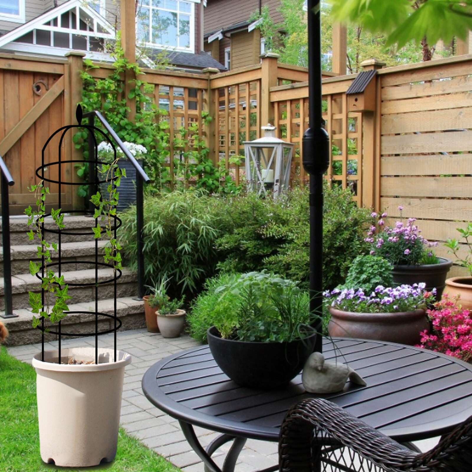 Garden Obelisk Trellis Metal Flower Stand Plant Support Tower Lazada PH