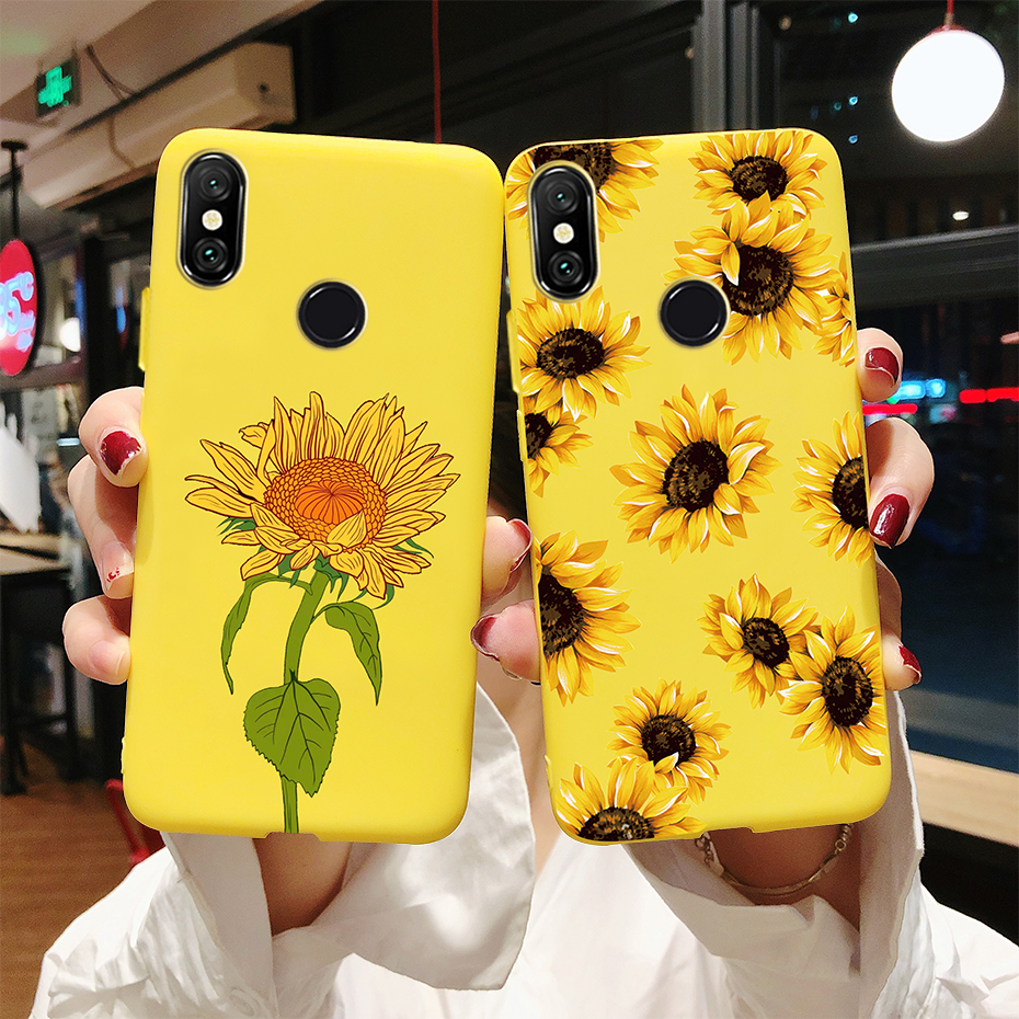 For Xiaomi Redmi Note 6 Pro Case Cute Sunflower Soft Silicone Phone Casing For Redmi Note 6 Pro Cover