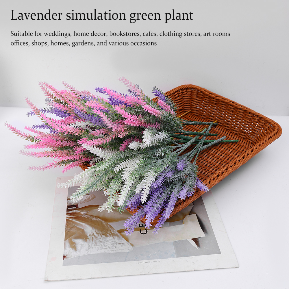 5 Fork Romantic Provence Lavender 38cm Artificial FlowersPlastic Wedding Decorative for Decor Grain Christmas Fake Plant