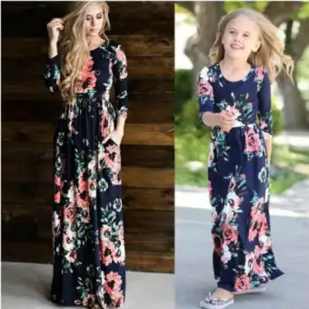 mother and daughter dress lazada