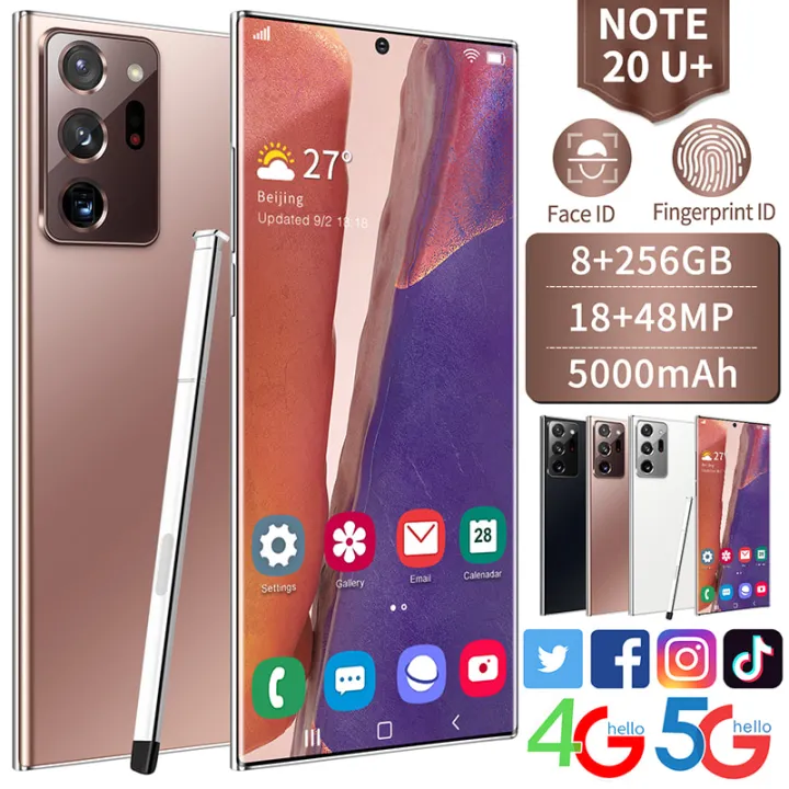 New Malaysia Original Cheap Galaxy Mobile Phone Note20 8 256gb Ram 6 9 Inch Full Screen 5g Smartphone Game Hd Camera 6 128gb Lazada