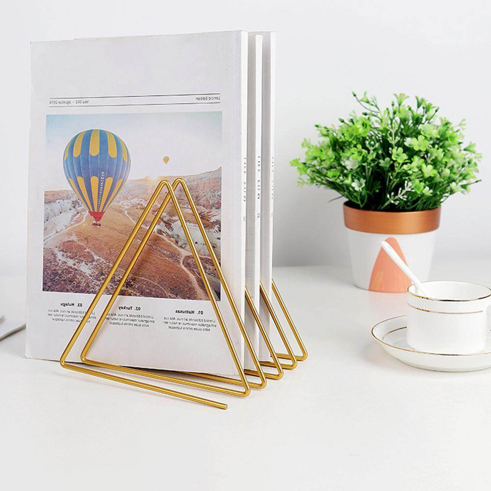 [Chinatera] Simple Nordic Style Solid 4 Grid File Storage Book Shelf Nordic Wrought Iron Magazine Stand Desktop Holder Office Desk Organizer